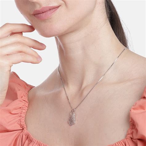 Peacock Necklace 925 Sterling Silver in Rhodium Plated – Zavya