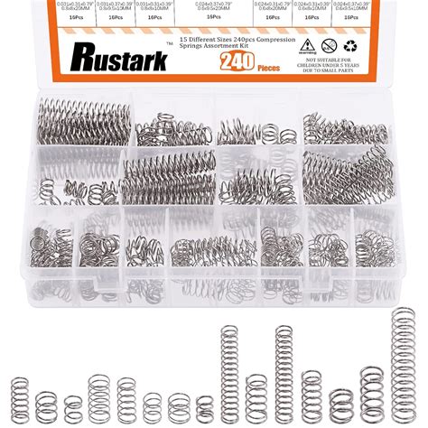 Rustark 240Pcs Compression Springs Assortment Kit Mini Stainless Steel ...