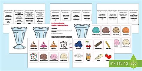 Ice Cream Sundae Auditory Memory Game
