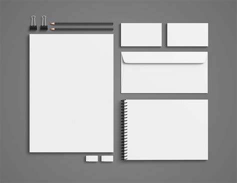 Free Top View Stationery Mockup (PSD)