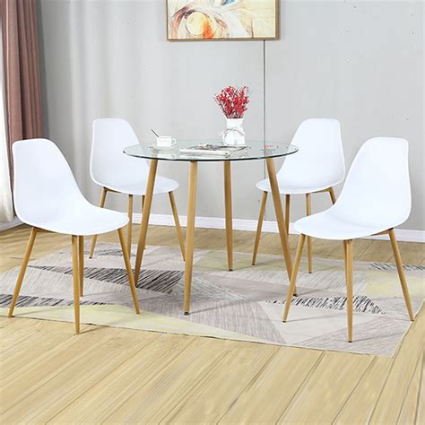 Boowill 5 Pieces 35.5 Dining Table Set for 4, Round | Ubuy India