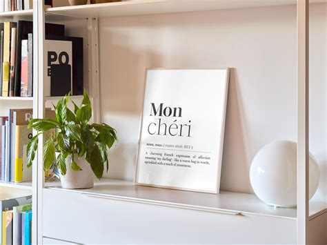 Mon Cheri Definition Print/instant Download/romantic Home Decor/french ...