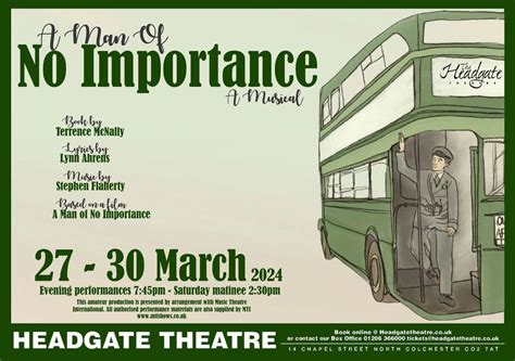 A Man of No Importance, Headgate Theatre, Colchester, 27 March 2024 ...