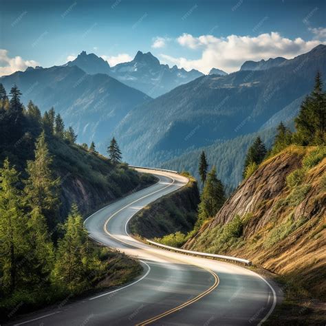 Premium AI Image | Winding road in the mountains Beautiful landscape