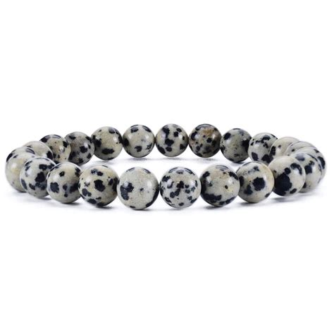 Buy Marka Jewelry Natural Round Beads Dalmatian Jasper Crystal Stone ...
