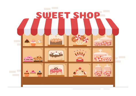 Sweet Shop Selling Various Bakery Products, Cupcake, Cake, Pastry or ...