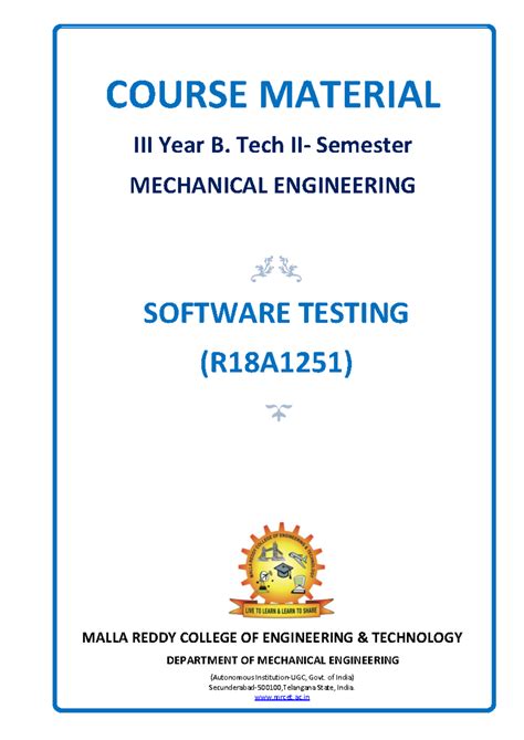 Software Testing Techniques - MALLA REDDY COLLEGE OF ENGINEERING ...