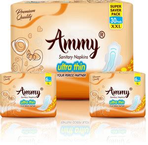 Ammy Ultra XXL 30Pcs & XL 12Pcs Sanitary Pads Cottony Soft with Core ...