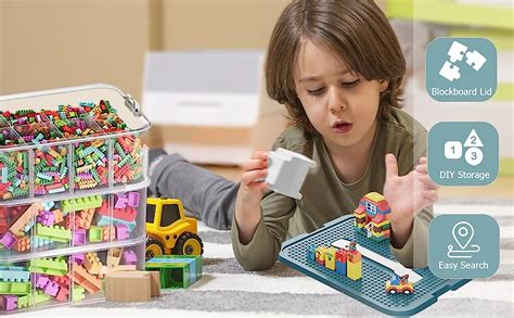 Tickle Tums® Stackable Toys Organizer Storage Case, Clear Adjustable ...