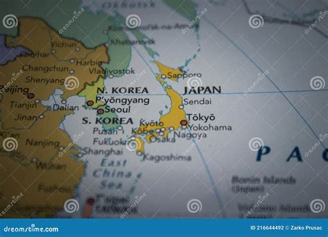 Geographic Map Of Japan With Important Cities Stock Photography | CartoonDealer.com #96466700
