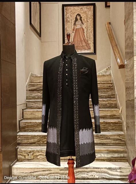 Black jacket set indo western - pret collection – Bhasin Brothers