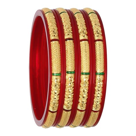 Buy Joyeria Fashions Women's Gold Plated and Micro Plating Bangles Pack ...