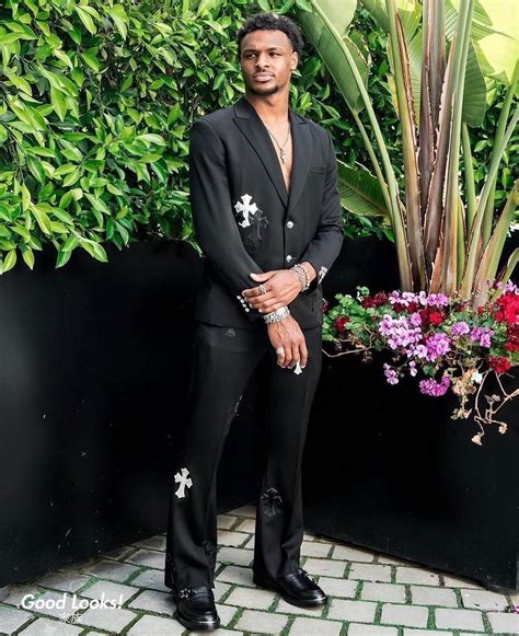 Bronny James Heads to Prom in a Custom Cross-Covered Chrome Hearts Suit ...