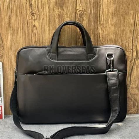 Black Plain Leather Laptop Bag Manufacturer, Supplier from Kolkata