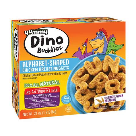 Buy Yummy Dino Buddies Alphabet-Shaped Chicken Breast Nuggets, 21 oz ...