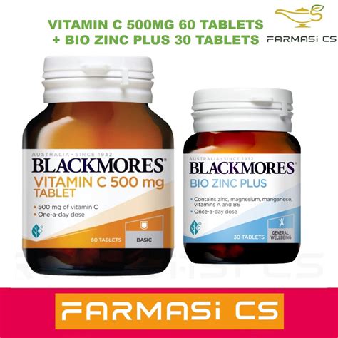 Blackmores Vitamin C 500mg 60 Tablets EXP:03/2026 + Bio Zinc Plus 30 Tablets EXP:04/2026 [ Vit C ...