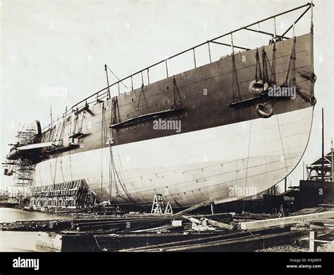 THE GREAT EASTERN ship designed by Brunel under construction in 1857 ...