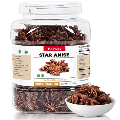 Amazon.com : Besway Chinese Star Anise 12 oz, Whole Star Anise, Fresh ...