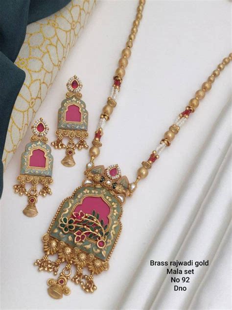 Brass Rajwadi Gold Mala Set 1 - Amrah Wholesale