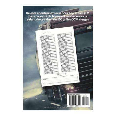 Buy CAPACITÉ DE TRANSPORT ROUTIER: Cahier de 100 fiches de QCM VIERGES ...