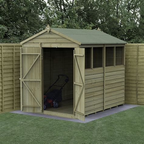4LIFE Apex Shed 6x8 - Double Door - 4 Windows - Forest Garden