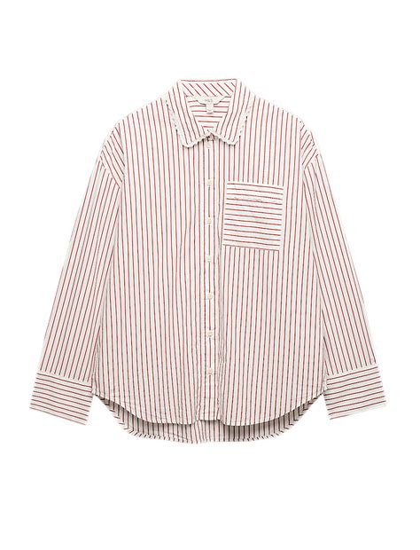 Buy Pure Cotton Striped Lace Oversized Shirt at Marks & Spencer