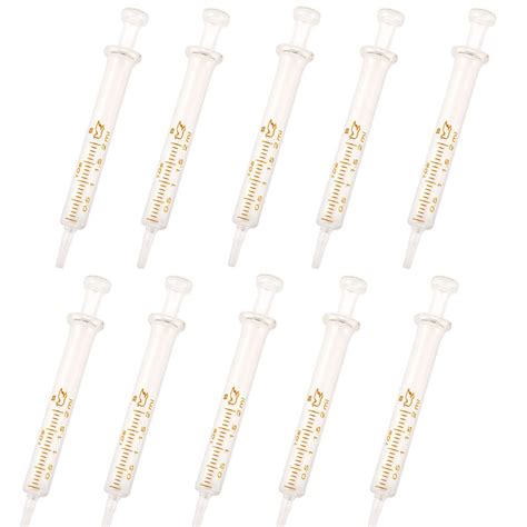 Buy 10 Pack Reusable Glass Syringes, 2ml Glass Syringe Standard ...