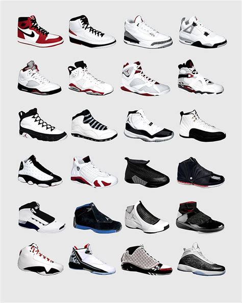Jordan Numbers Shoes Chart - Educational Chart Resources