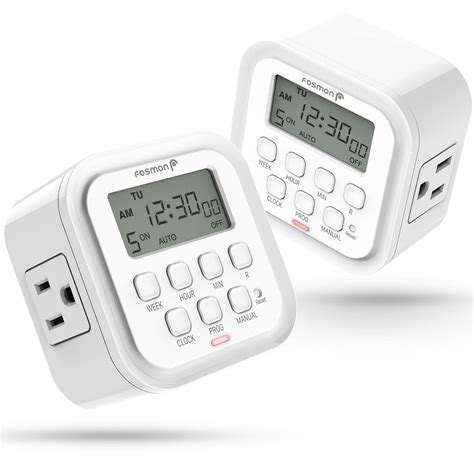 Fosmon 7 Day Digital Timers for Electrical Outlets, Indoor Plug-in ...