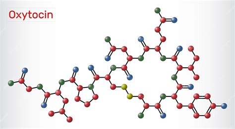 Premium Vector | Oxytocin molecule Peptide hormone neuropeptide Molecule model Vector illustration