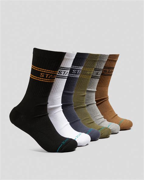 Shop Stance Basic Crew Socks 6 Pack In Multi Colour - Fast Shipping ...