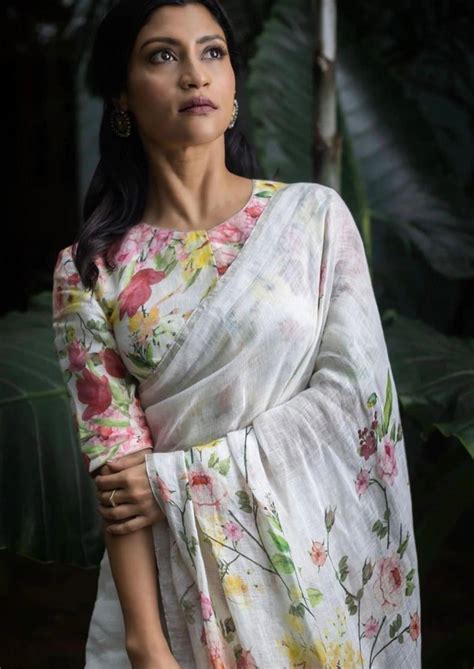 Celebrity Alike Linen Cotton Saree( Konkona Sen Sharma Inspired) – Monamaar