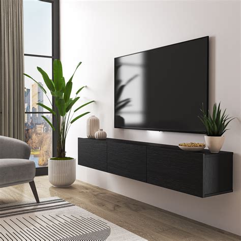 Wrought Studio Ozge Floating Minimalist TV Stand for up to 80" TV Wall ...