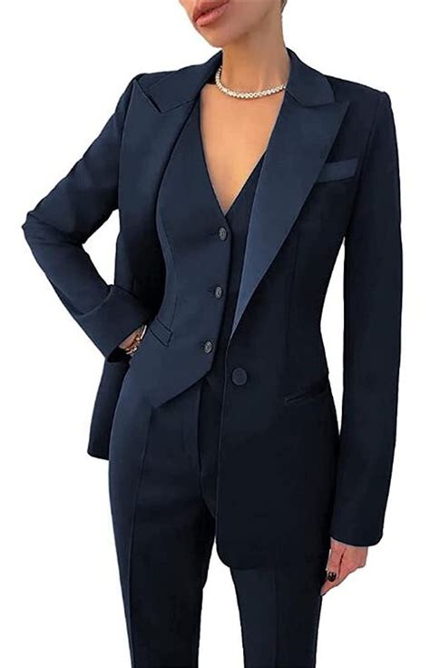 Navy Blue Suit for Women, Three Piece Suit, Womens Wedding Suit Set ...