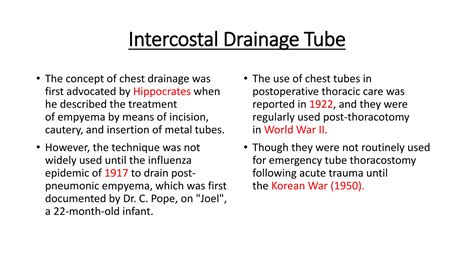Intercostal Drainage Tube | PPTX