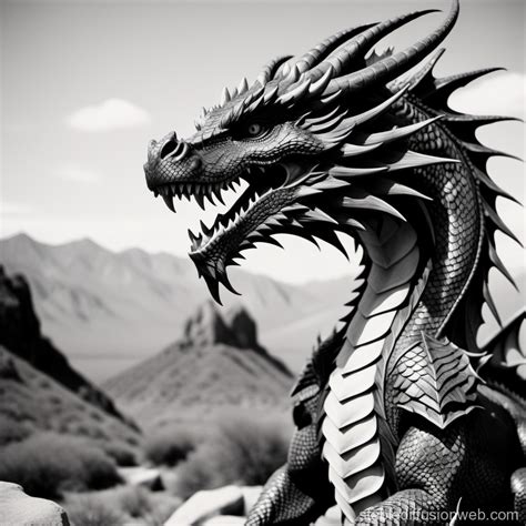 Stylish Black and White Dragon Tribal Art | Stable Diffusion Online