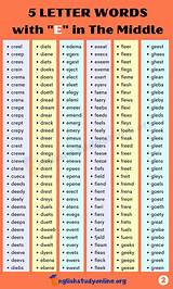List of 1000+ Popular 5 Letter Words with E in The Middle - English ...
