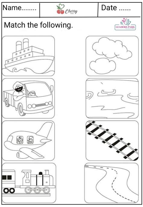 Transportation Matching Worksheet 的图像结果