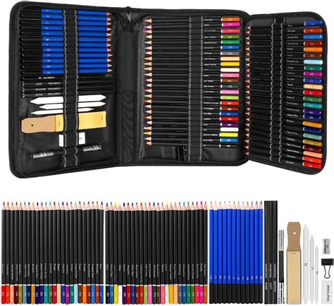 Corslet 142 Pc Sketch Pencils Set Shading Drawing Kit Stationary Set ...