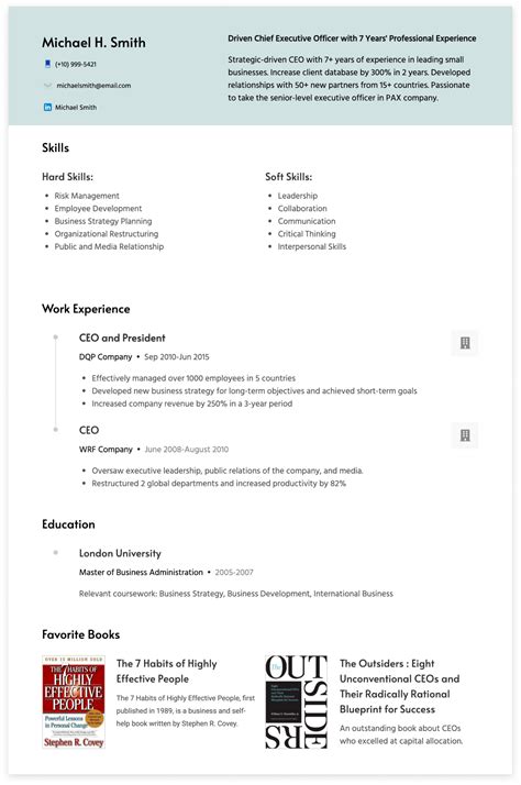 Successful CEO Resume Writing Guide [+ Examples] | Cake