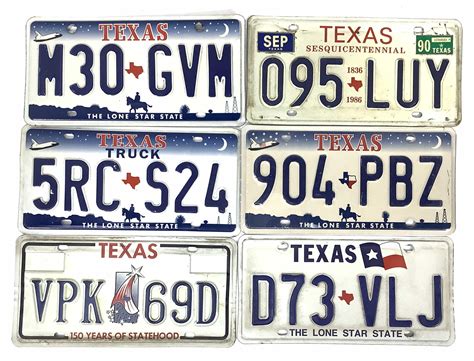 Lot - (23) 1990-1998 Texas License Plates