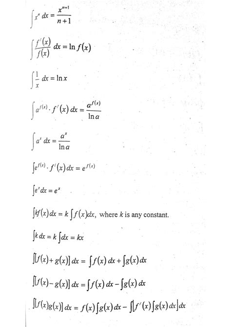 SOLUTION: All integrals formulas and basic properties of integrals ...