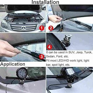 Alco LED Light Bar Mounting Brackets, 2PCS Universal Adjustable Pillar ...