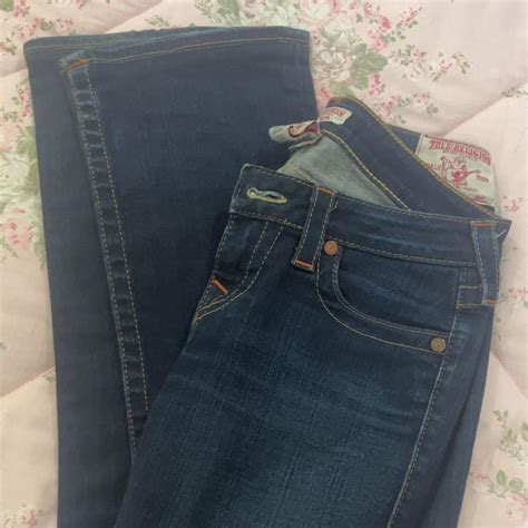 True religion dark flared jeans Low waisted 26... - Depop