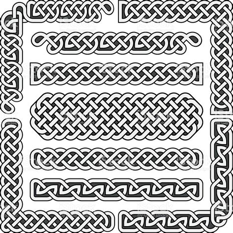 Celtic knots vector medieval seamless borders, patterns, and ornament ...