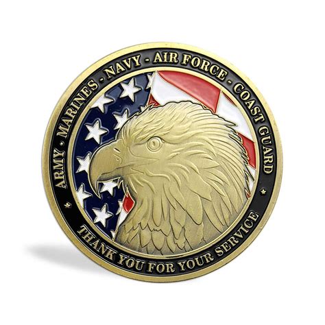 US Proud Military Family Challenge Coin Veteran Military Army Navy ...