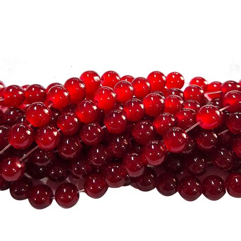 8mm Jelly Glass Beads – Smooth Translucent Beads (Approx 100 Beads/Str ...