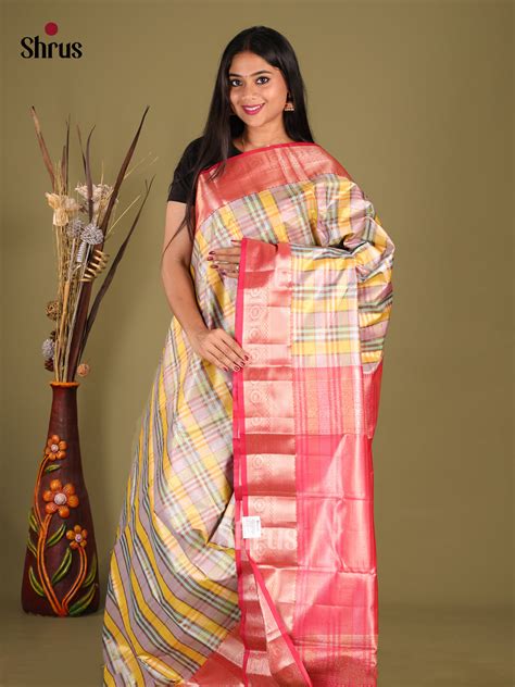 Lavender & Pink - Kanchipuram-halfpure Saree