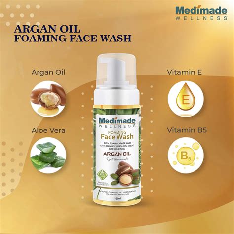 Buy MEDIMADE MOROCCAN ARGAN OIL FOAMING FACE WASH - 160 ML X 2 ( PACK ...