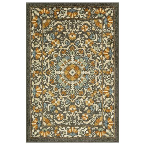 Mainstays Bright Persian Medallion Rust Multicolor Indoor Accent Rug, 2 ...